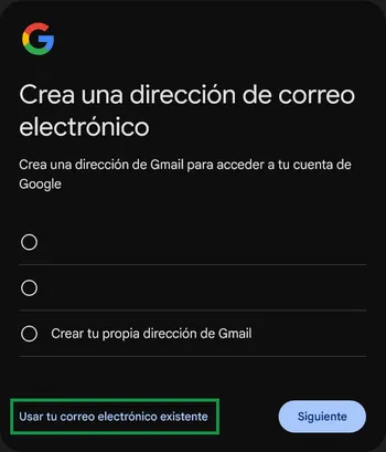 Usar tu correo electrónico existente
